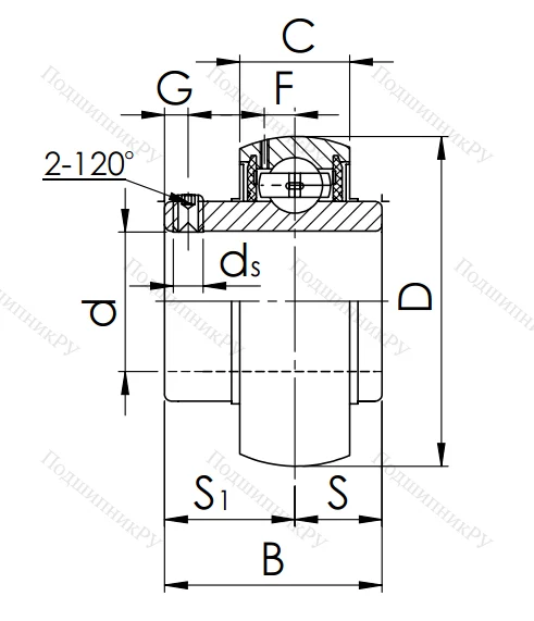 Корпусный подшипник UC 204 (480204) в Новосибирске