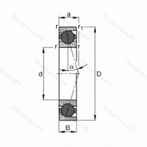 Подшипник шпиндельный HCB 7017-C-T-P 4S от производителя  FAG Подшипник шпиндельный HCB 7017-C-T-P 4S от производителя  FAG