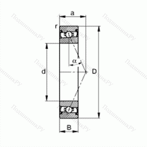 Подшипник шпиндельный HSS 7004-E-T-P 4S от производителя  FAG Подшипник шпиндельный HSS 7004-E-T-P 4S от производителя  FAG