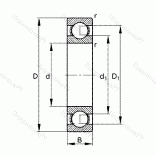 Подшипник шариковый радиальный 16076-M от производителя  FAG Подшипник шариковый радиальный 16076-M от производителя  FAG