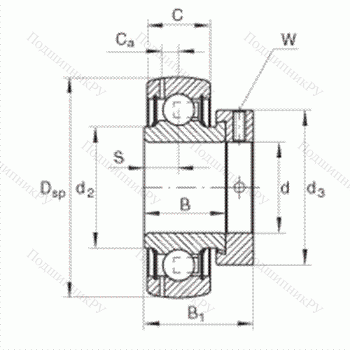 Подшипник шариковый закрепляемый GRAE 45-NPP-B-FA 125.5 от производителя  INA Подшипник шариковый закрепляемый GRAE 45-NPP-B-FA 125.5 от производителя  INA