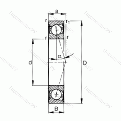 Подшипник шпиндельный B 7006-C-2RSD-T-P 4S от производителя  FAG Подшипник шпиндельный B 7006-C-2RSD-T-P 4S от производителя  FAG
