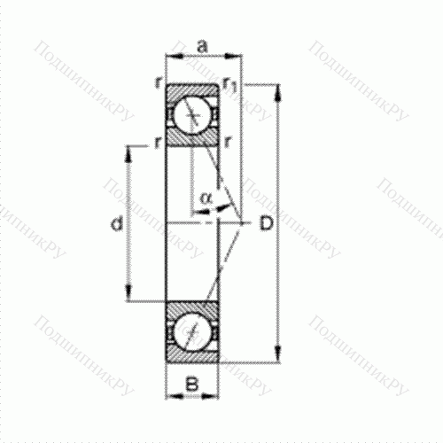 Подшипник шпиндельный B 7019-E-T-P 4S от производителя  FAG Подшипник шпиндельный B 7019-E-T-P 4S от производителя  FAG